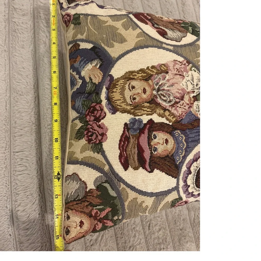 Tapestry Doll‎ Pillow Vintage French Country Cottagecore European Garden